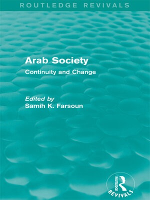 cover image of Arab Society (Routledge Revivals)